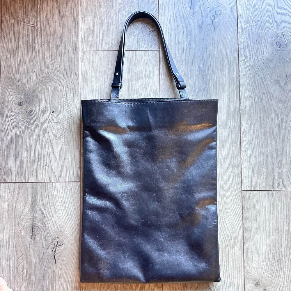 COS Black Leather Tote Bag